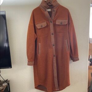 Oli & Hali light ginger Brown shacket duster with pockets y2k urban S